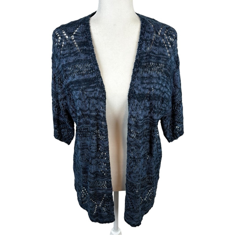 Carolyn Taylor Blue Knit Cardigan Size M